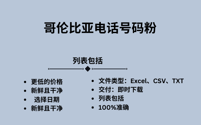 哥伦比亚电话号码粉
