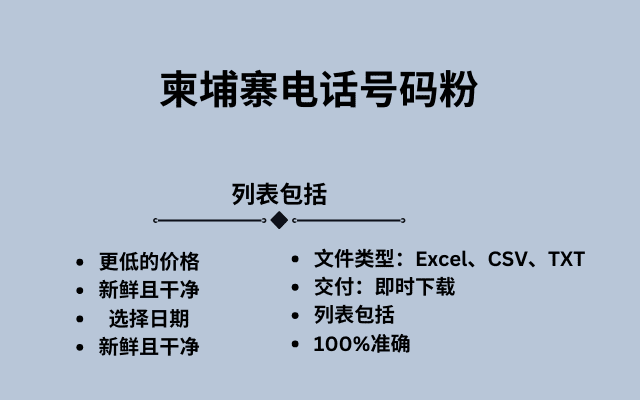 柬埔寨电话号码粉