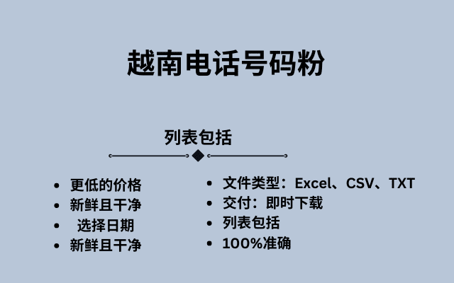 越南电话号码粉